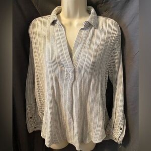 Sonoma Blue and White Striped Button-Down Shirt